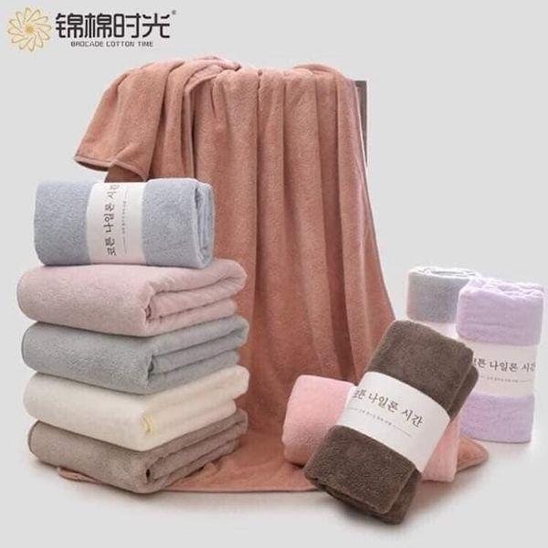 Khăn tắm bông cao cấp xuất Hàn khổ 140 *70 100% cotton giao ngẫu nhiên Vbig Mart