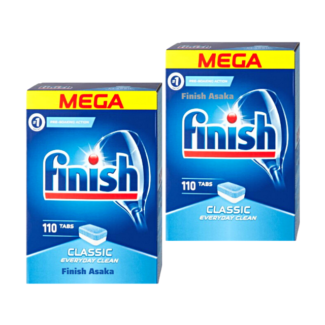 Combo 2 hộp viên rửa bát Finish 110 viên made in EU dùng cho máy rửa bát