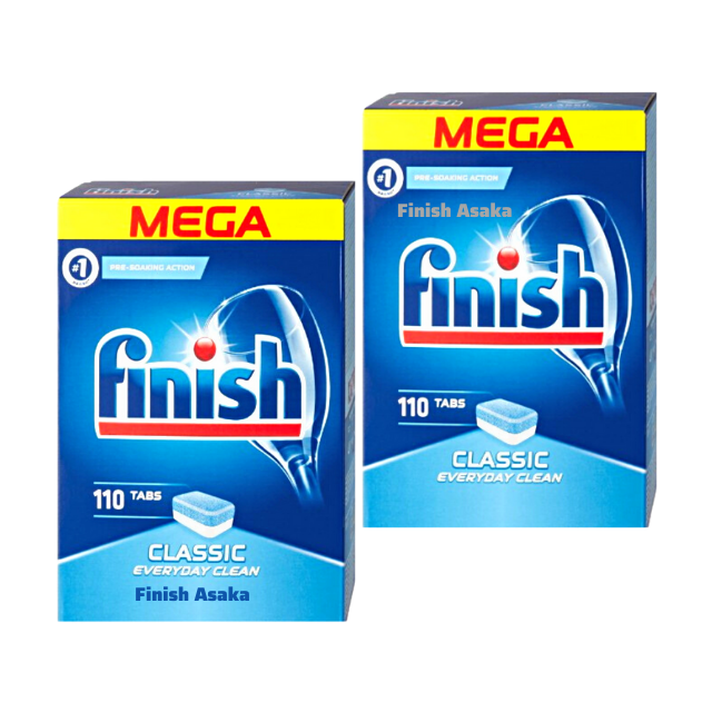 Viên rửa bát Finish 120 viên + Muối Finish 1.5kg dùng cho Máy Rửa Bát Chén