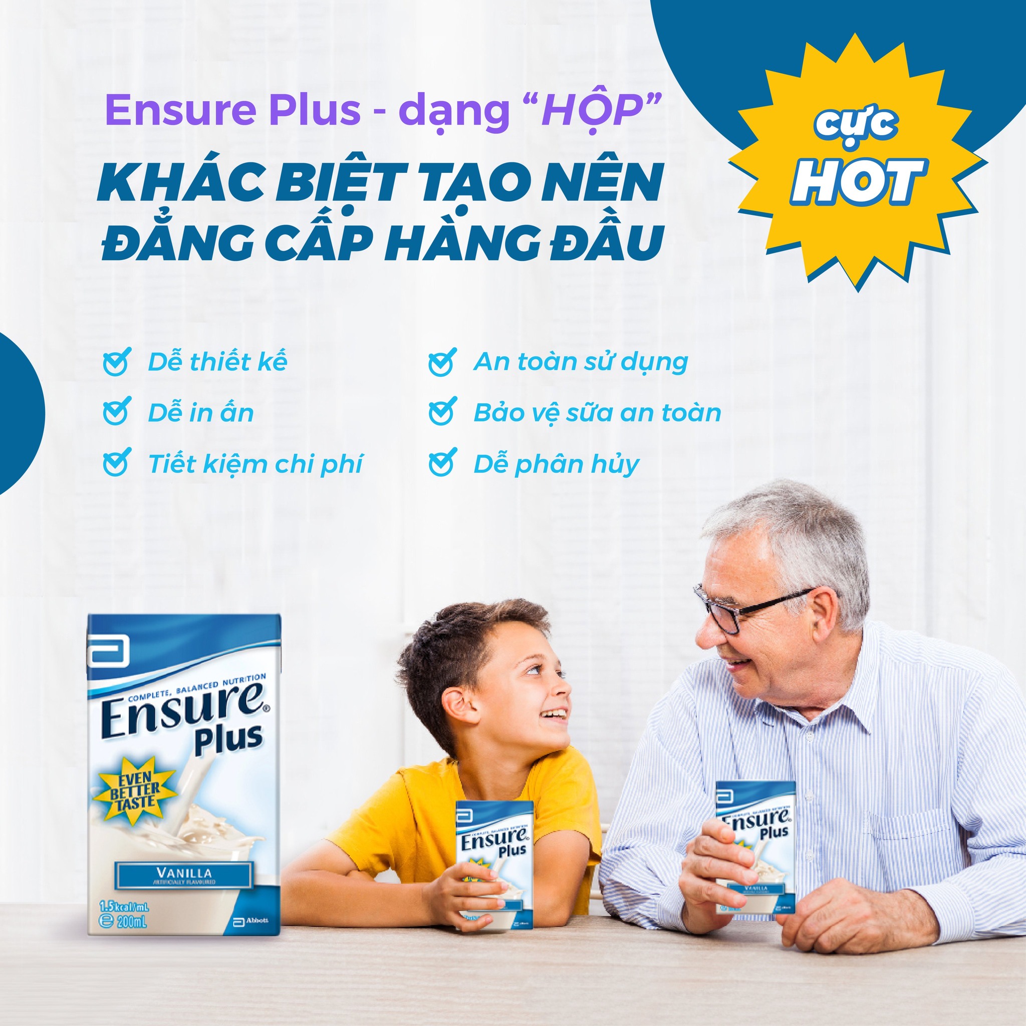 Ensure Đức cho người lớn, người ốm yếu, suy dinh dưỡng Ensure Vanille Geschmask - Cung cấp dinh dưỡng hồi phục sức khỏe - Massel Official