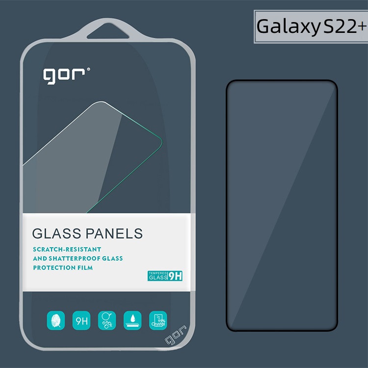 Kính Cường Lực Gor cho Samsung Galaxy S22/ Galaxy S22 Plus Full Màn, Viền Đen Cao Cấp, Hãng Gor (Fullbox) - Hàng nhập khẩu