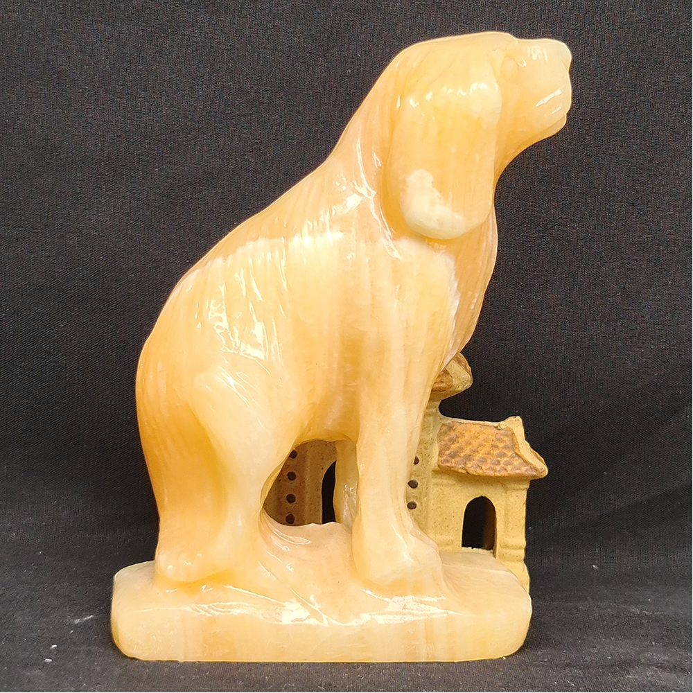 Tượng Phong Thuỷ Tuổi Tuát - Chó 12 Con Giáp Đá Ngọc Hoàng Long - 8cm - Mx - Hợp Mệnh Thổ, Kim
