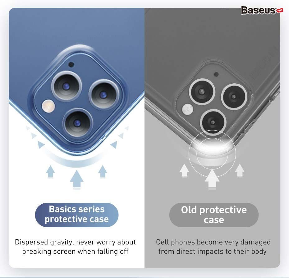 Ốp lưng trong suốt Baseus Simple Case dùng cho iPhone 12 mini / iPhone 12 / iPhone 12 Pro / iPhone 12 Promax _ Hàng Nhập Khẩu