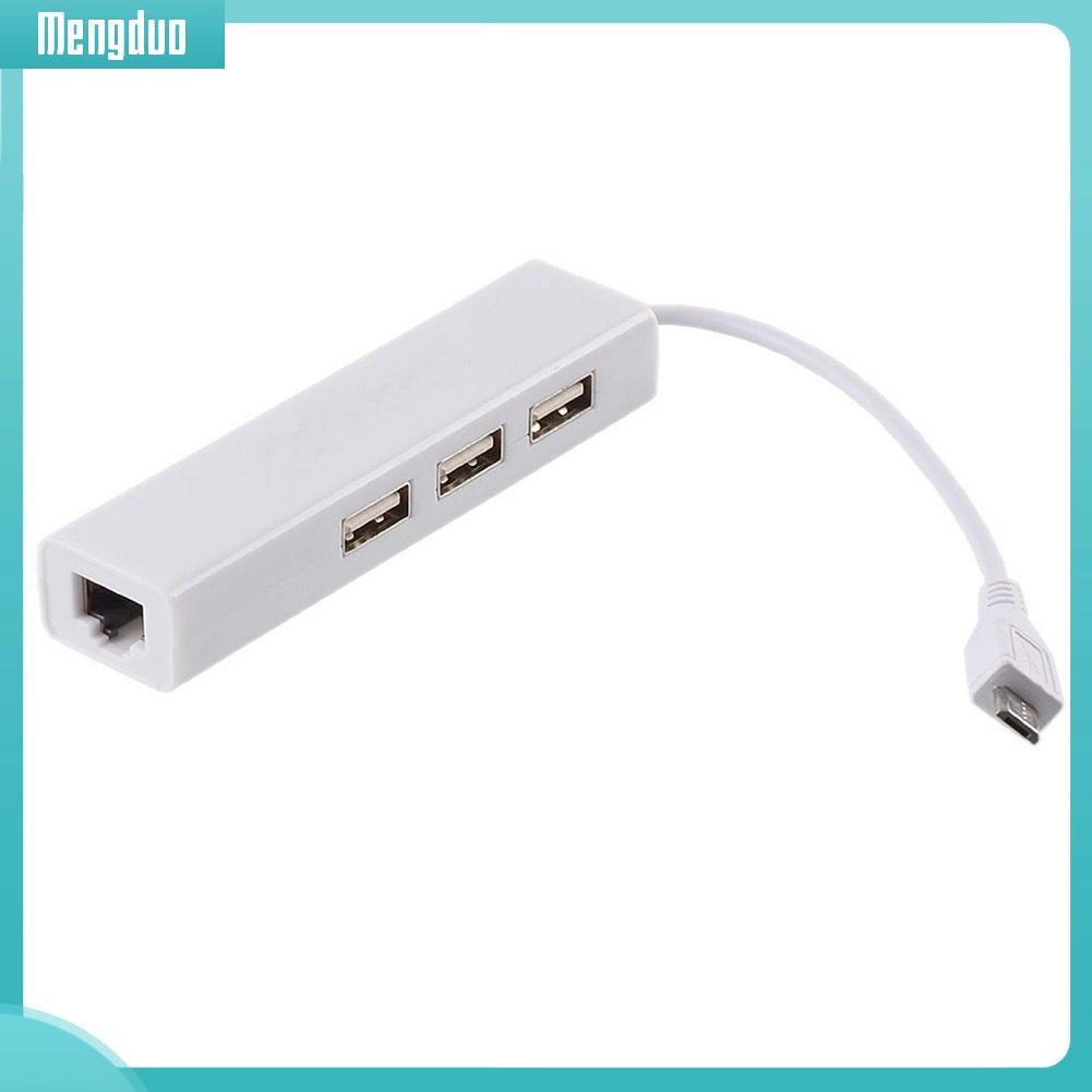Hub chia 3 cổng Micro USB 2.0 và 1 cổng RJ45