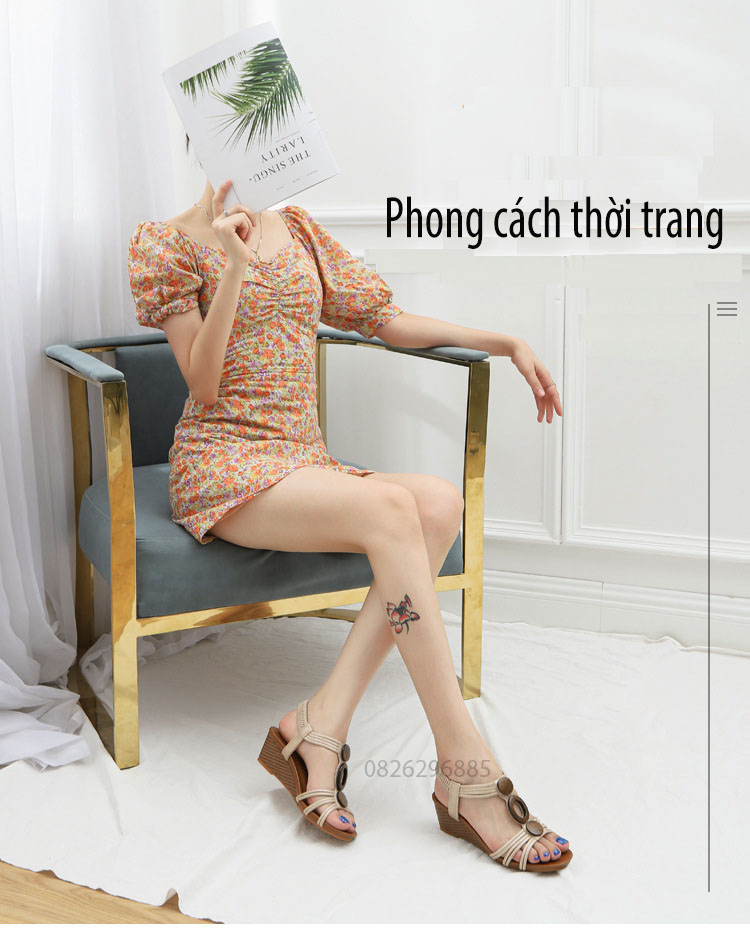 Giày quai ngang nữ giày sandals nữ dép quai hậu nữ cao 5 cm - 1418-390.