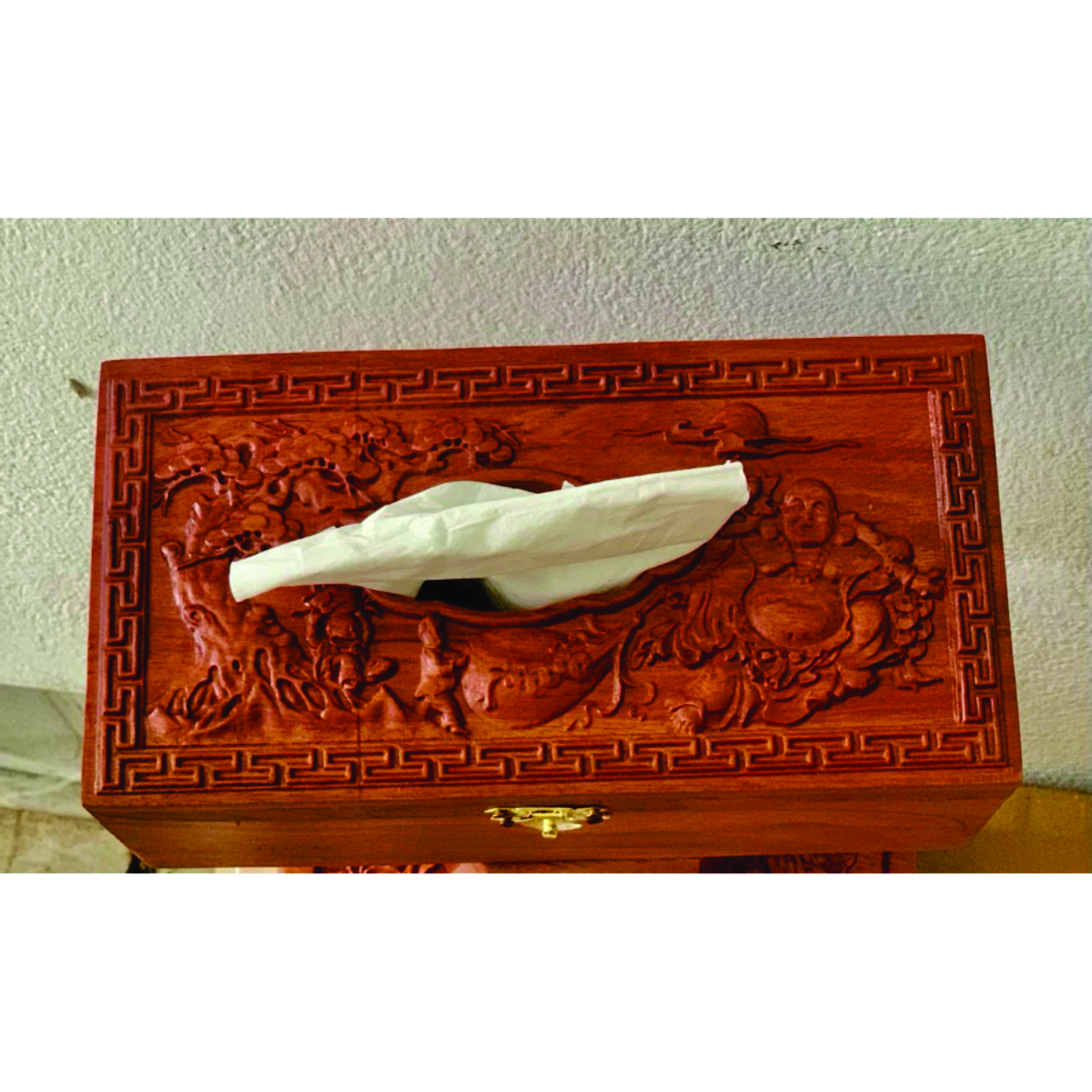 Hộp Giấy Ăn Gỗ Hương Dễ Vệ sinh Có khóa cài tiện lợi