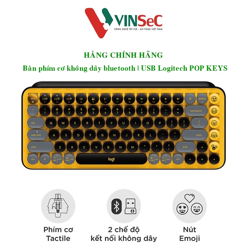 Bàn phím không dây Logitech Pop Keys-Hàng chính hãng
