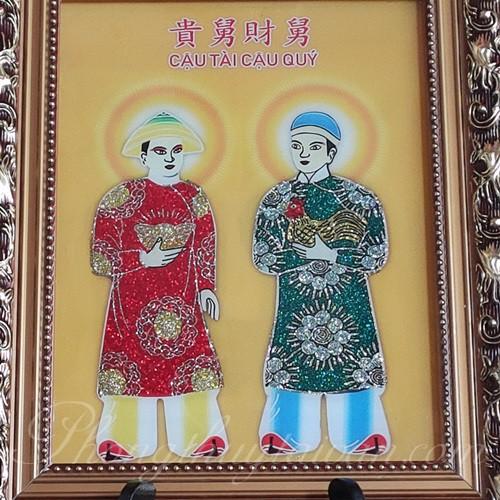 Bài vị CẬU TÀI - CẬU QUÝ khung vàng