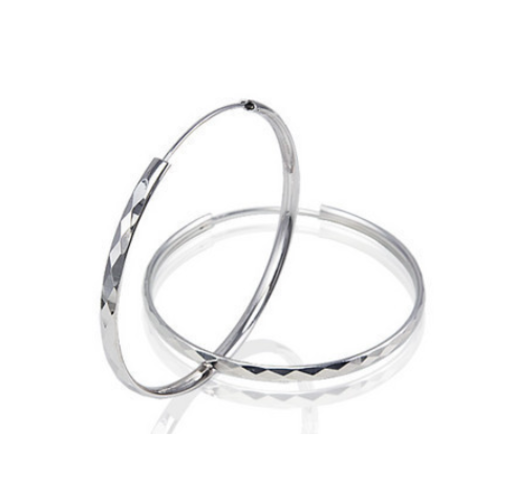 Bông tai khuyên tai bạc nữ ️ FREE HỘP QUÀ ️ Khuyên tai bạc S925 khoen tròn đường kính 6. 5 cm ánh sắc nét