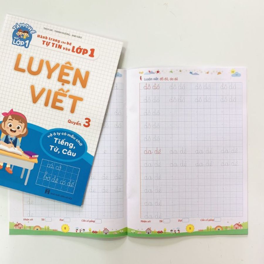 Sách Luyện viết quyển 3 (vở ô ly có mẫu chữ: tiếng, từ, câu) - Hành trang cho bé tự tin vào lớp 1