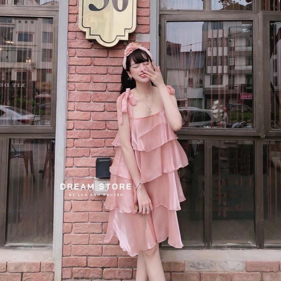 Váy Tơ Bèo Tầng Hai Dây Cực Xinh Cực Bánh Bèo