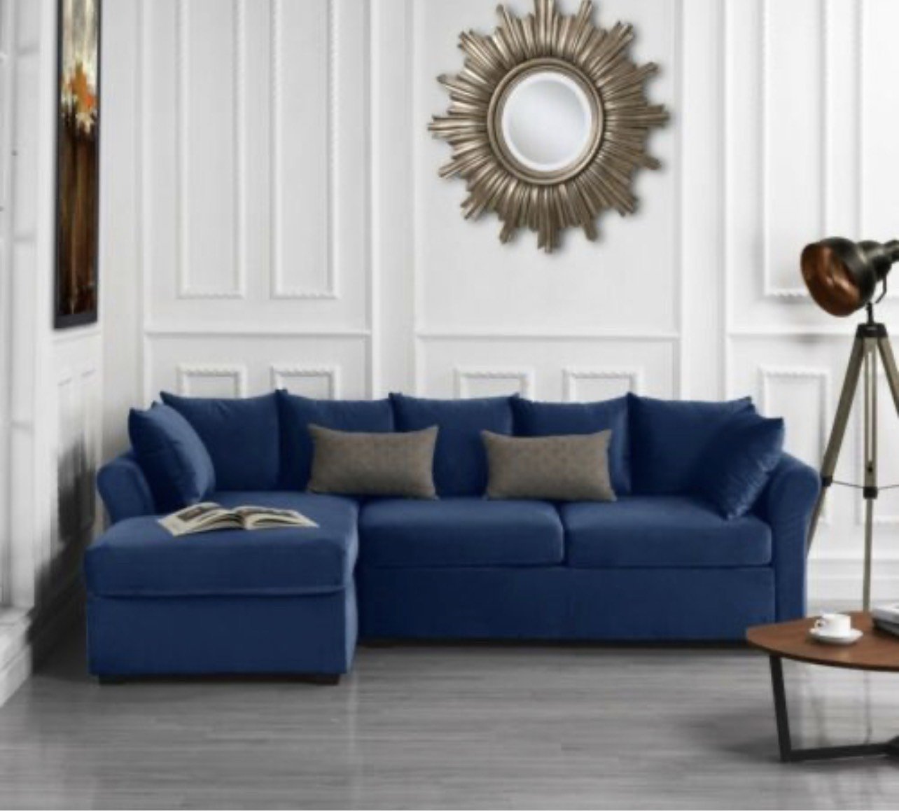 Sofa xuất khẩu Tundo phòng khách 240x140 cm màu xanh dương