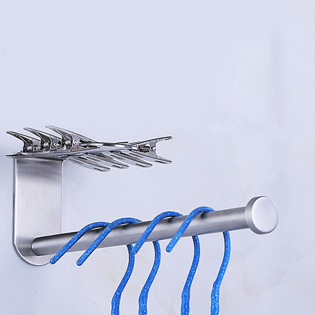 2pcs Stainless Steel Hanger Clip Organizer Tissue Holder Towel Storage Rack