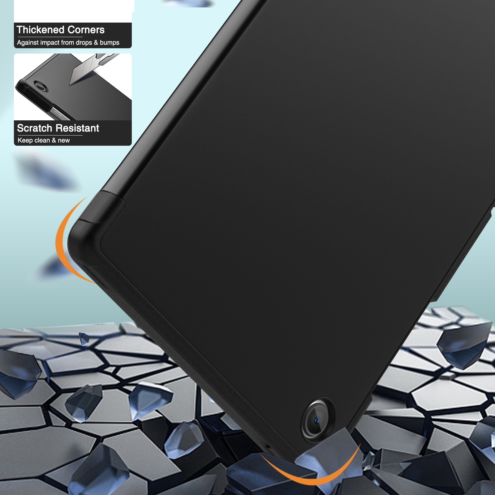 Bao da chống sốc cho Samsung Galaxy Tab A8 10.5 inch 2022 (SM-X200 / X205 / X207) hiệu HOTCASE thiết kế siêu mỏng hỗ trợ Smartsleep, gập nhiều tư thế, mặt da siêu mịn - hàng nhập khẩu