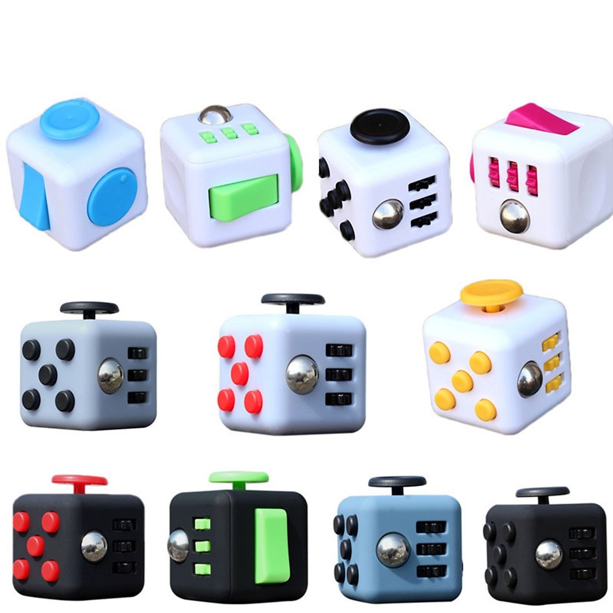 Combo quà tặng giảm stress 02 bộ sản phẩm Fidget Cube (màu ngẫu nhiên)