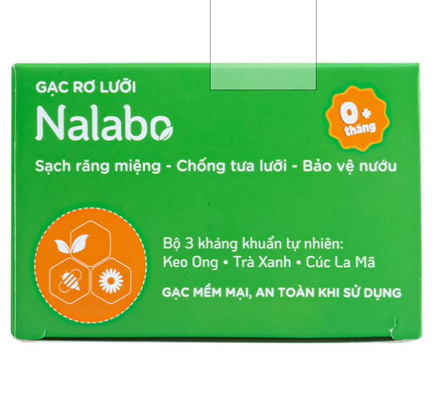 Gạc tưa lưỡi cho bé NALABO kháng khuẩn - Rơ lưỡi - Vệ sinh răng miệng cho bé