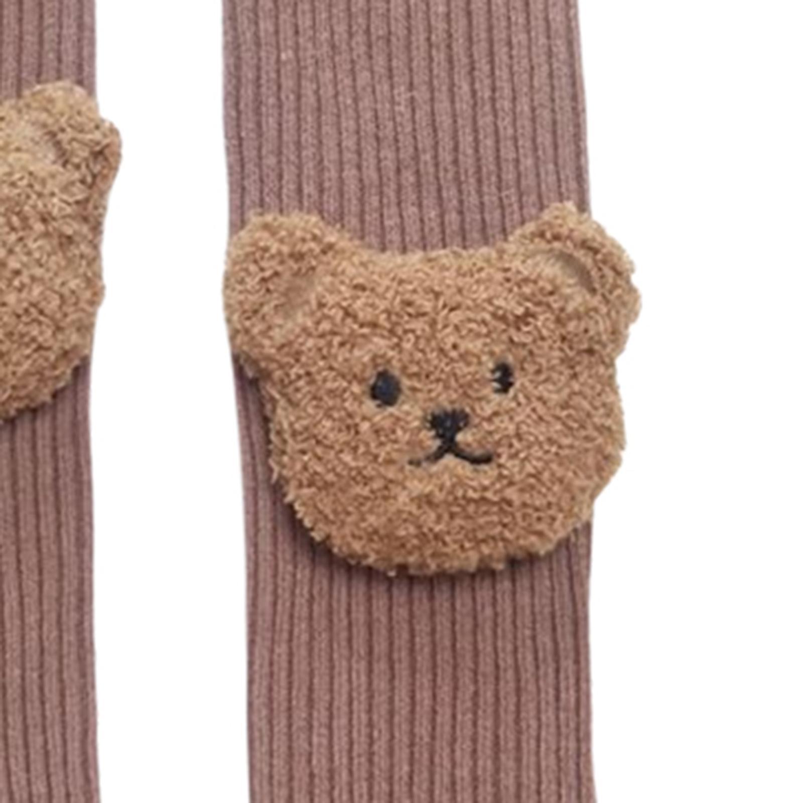 2 Pairs Thickened Baby Socks 3D Bear Cartoon Cotton for Boys Girls Infant