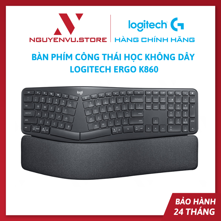 Bàn Phím Công Thái Học Không Dây Logitech ERGO K860 - Hàng Chính Hãng