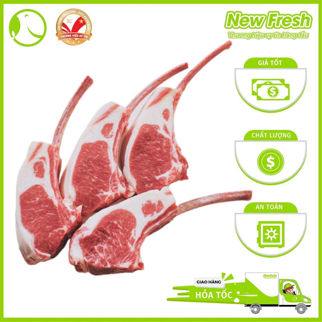 Sườn Cừu Úc Có Xương Sống Cắt Lát Lamb Rack Túi 1Kg 