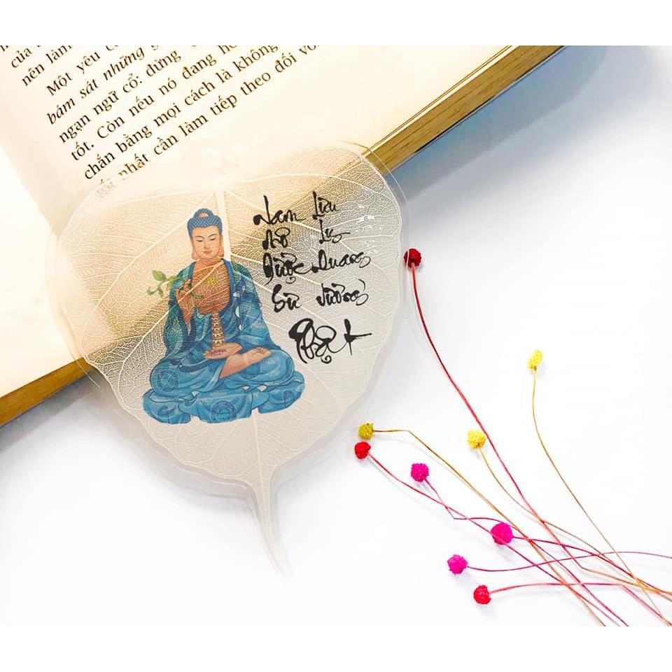 lá bồ đề thư pháp hình Phật Dược Sư Lư Ly Quang Vương