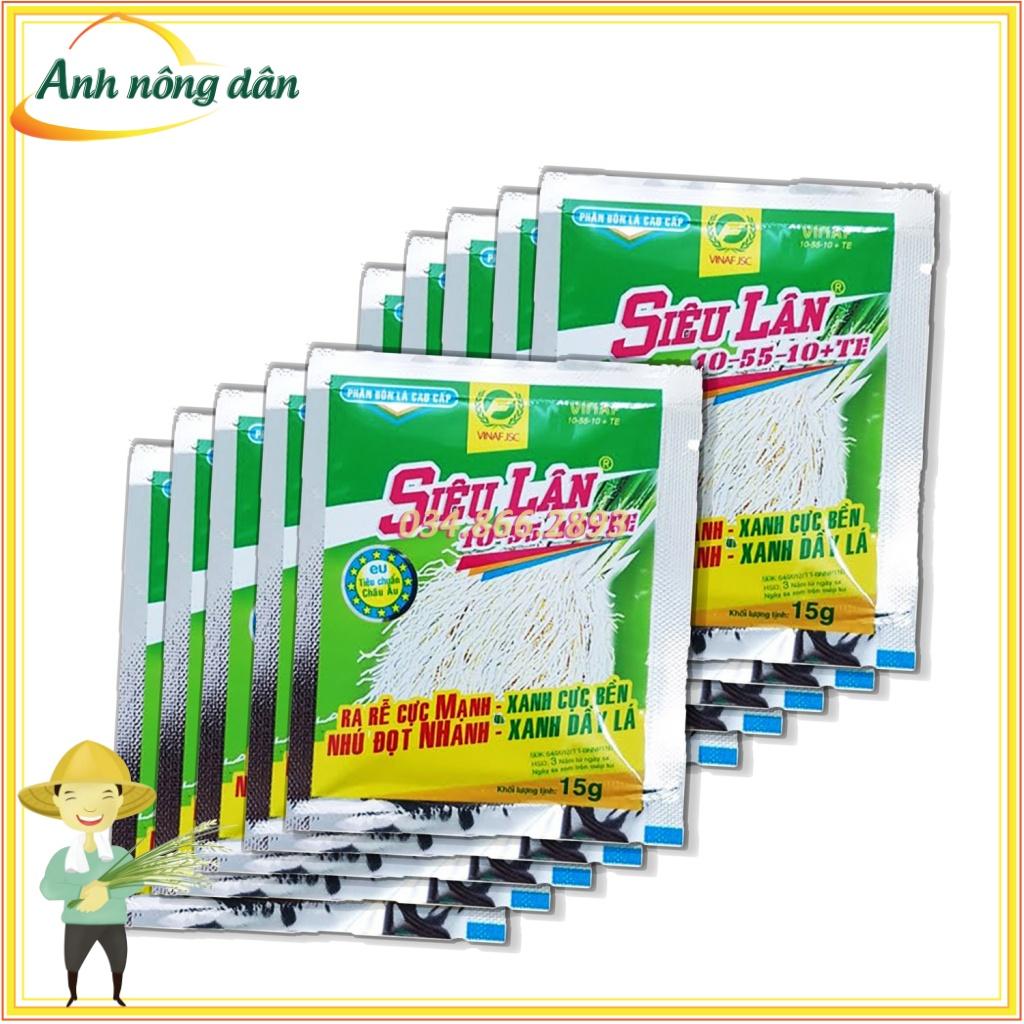 Bộ 10 gói Phân bón Siêu lân xanh kích thích đỉnh sinh trưởng - tăng ra rễ, phân hóa hoa, nhanh đậu quả