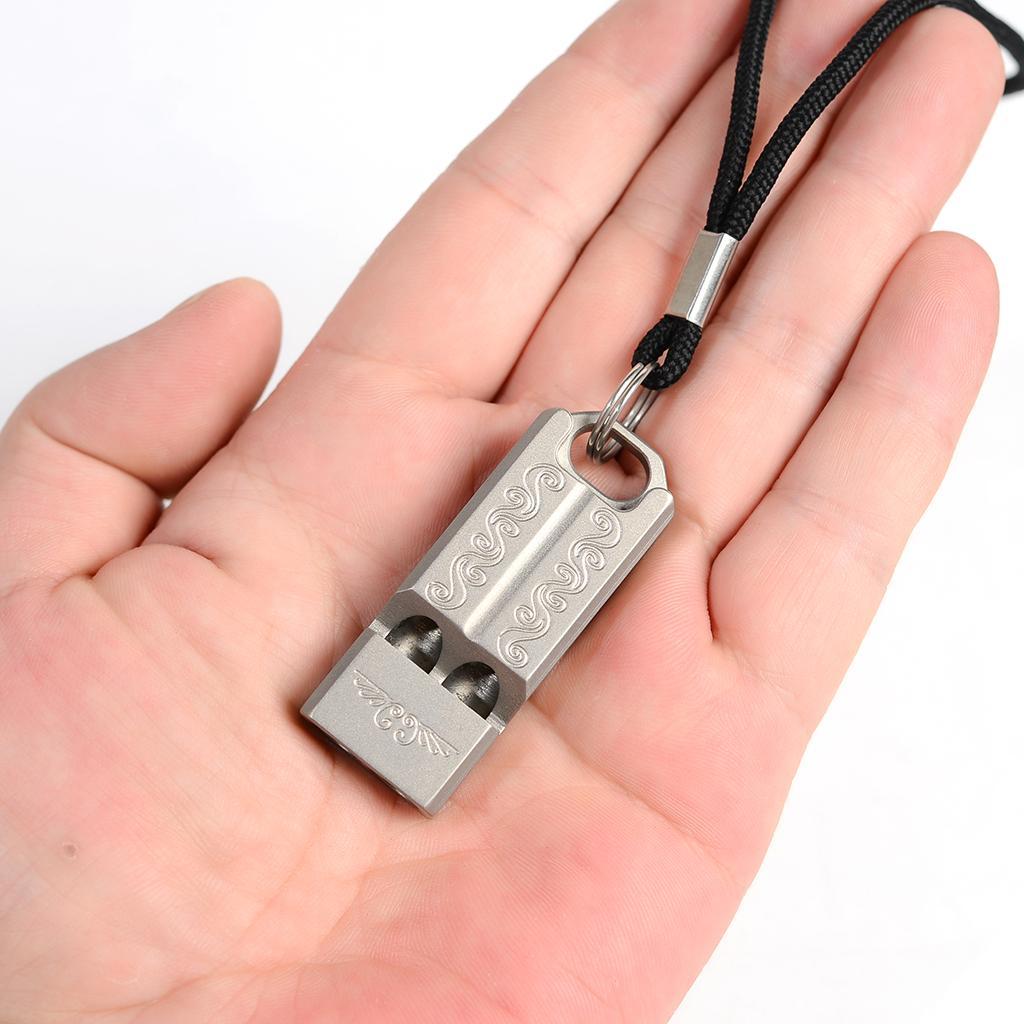 Titanium Safety Whistle, Outdoor Loud Emergency Whistles with Lanyard for Camping Hiking Sports Training Kayaking Survival