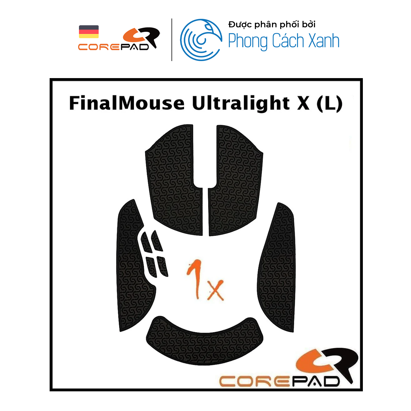 Bộ grip tape Corepad Soft Grips FinalMouse Ultralight X Tiger (L) - Hàng Chính Hãng