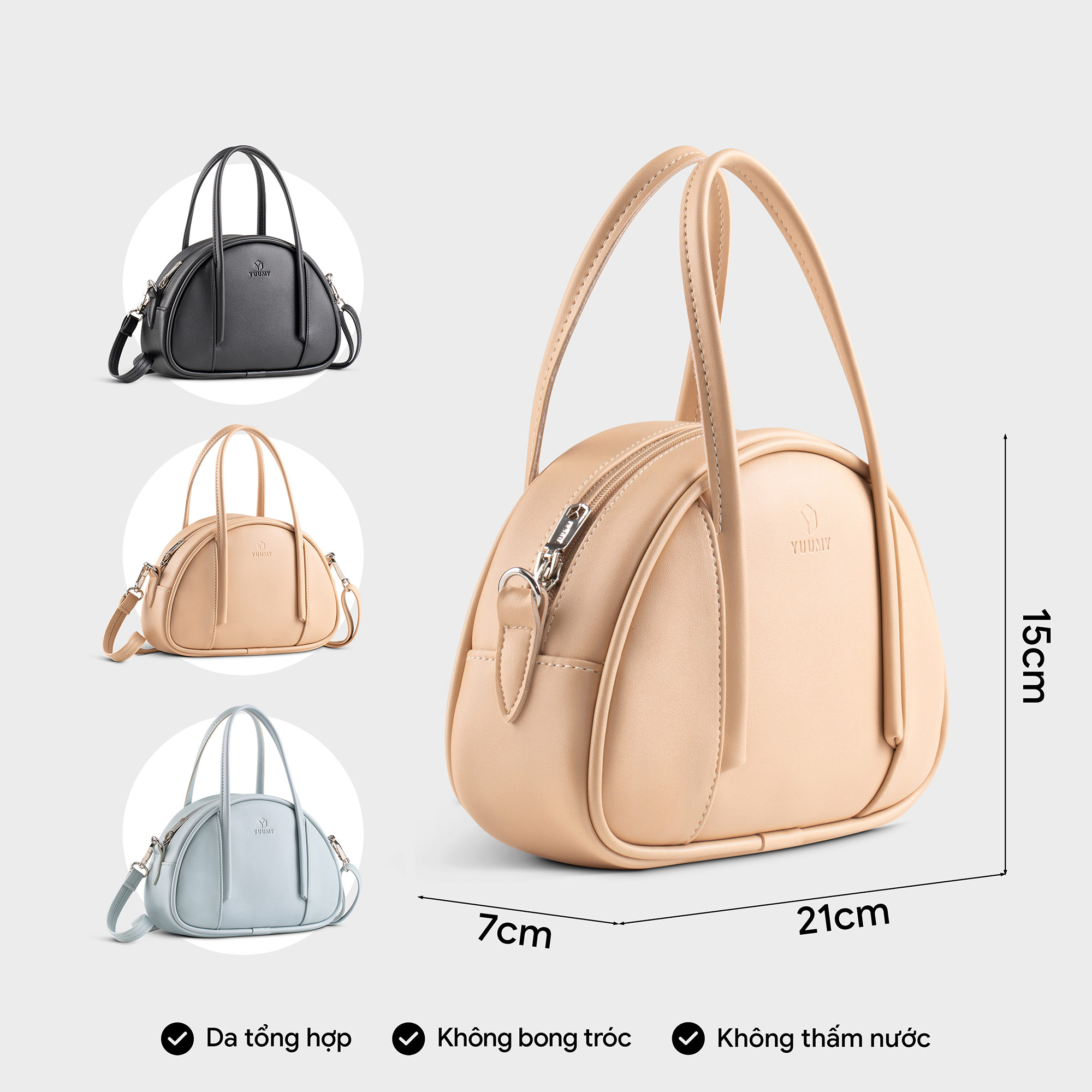 Túi Yuumy ( Thời trang nữ dáng hến dễ thương size 21 - Túi đeo chéo da Seasand YN233 )