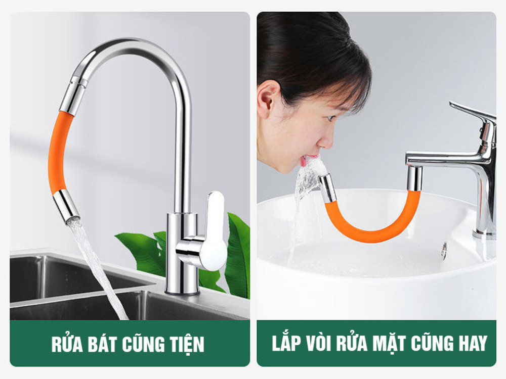 Ống nối dài vòi nước, khớp nối vòi nước có thể kéo dài, uốn cong 720 độ tiện lợi, thiết kế phù hợp vòi bếp/chậu/ban công -  Huy Tưởng