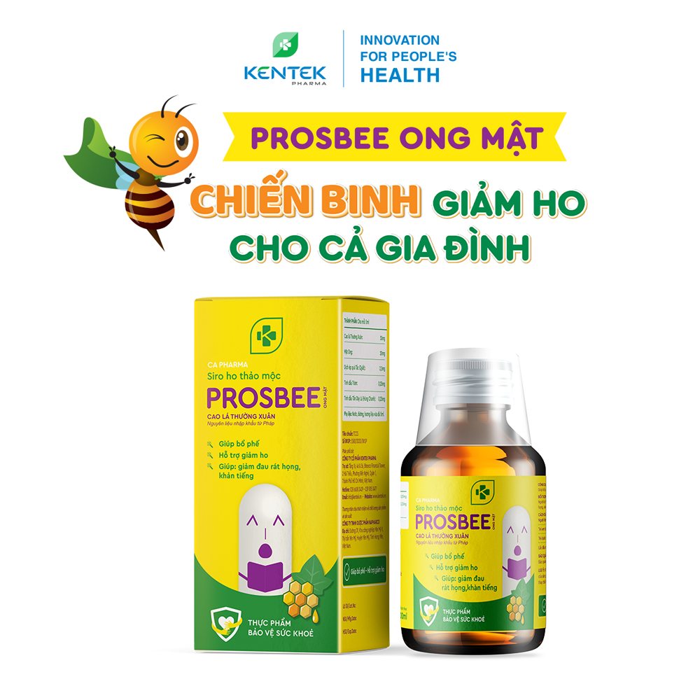 Siro ho thảo dược PROSBEE ONG MẬT  bổ phế, giảm ho dành cho trẻ em (Chai 100ml)