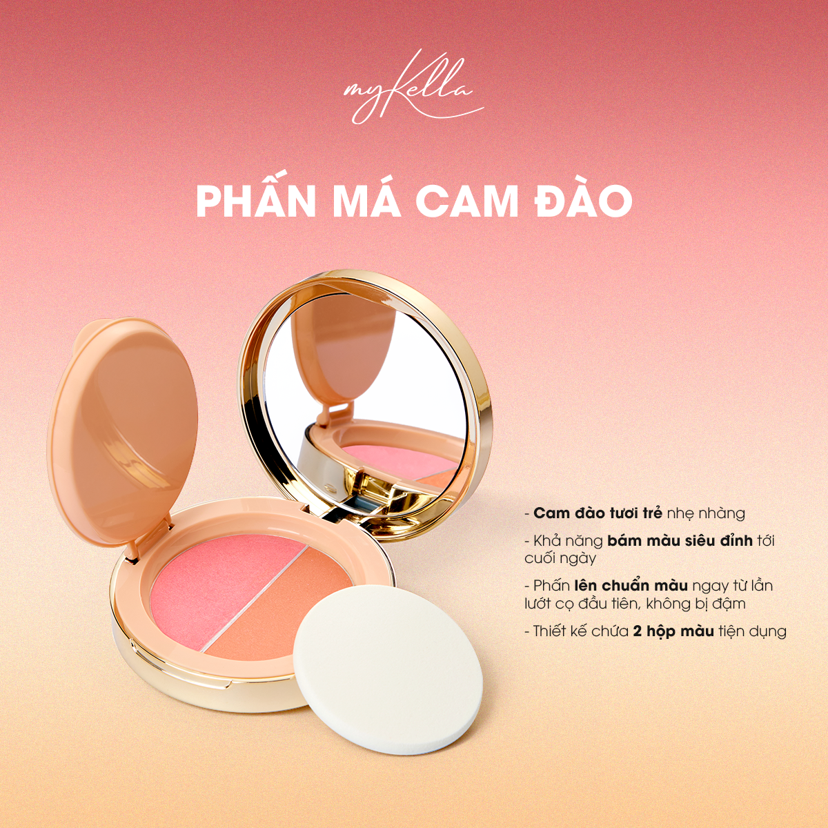 Phấn Má Trang Điểm myKella Magic Cheek Duo Lâu Trôi Và Trendy