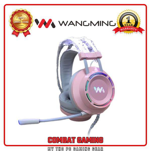 Tai Nghe Gaming WANGMING 9800s Pink 7.1 USB LED - Hàng Chính Hãng