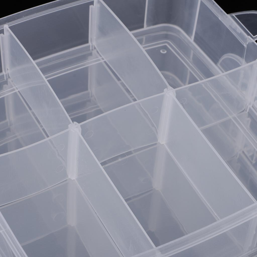 2x Plastic Clear Jewelry Bead Organizer Box Storage Box Craft Tools