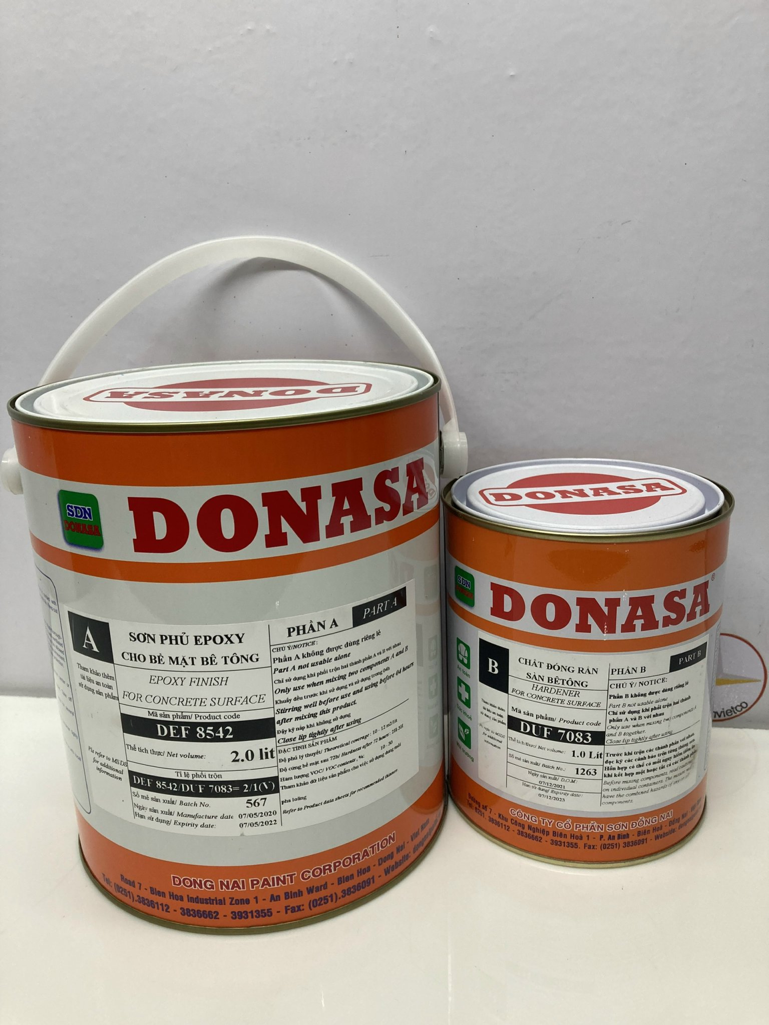 Sơn sàn bê tông Donasa /Floor coating Paint màu xanh da trời DEF 8542 3L