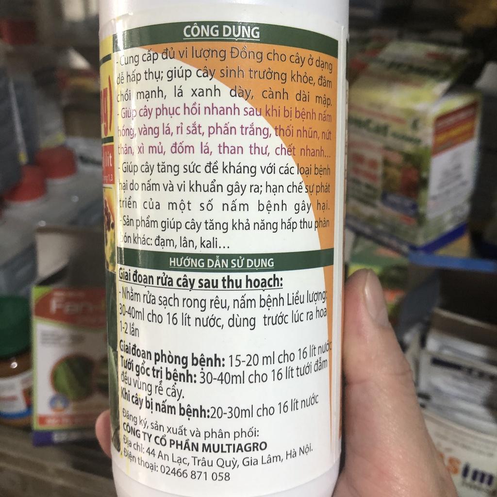 Nano đồng 480ml trừ bệnh thán thư, gỉ sắt, thối lá, thối rễ, ghẻ sẹo, đốm lá trên cây trồng