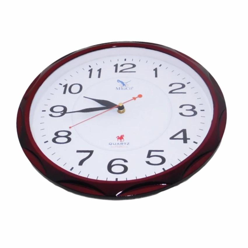 Đồng hồ tròn treo tường MitaCo 34cm nâu