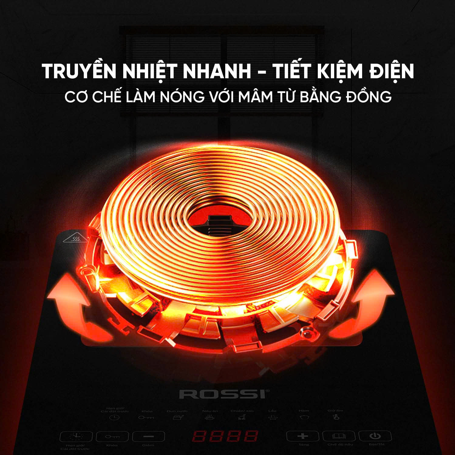 Bếp Từ Đơn Tân Á Đại Thành Rossi RS-1020CE01 Kèm Nồi - Hàng Chính Hãng