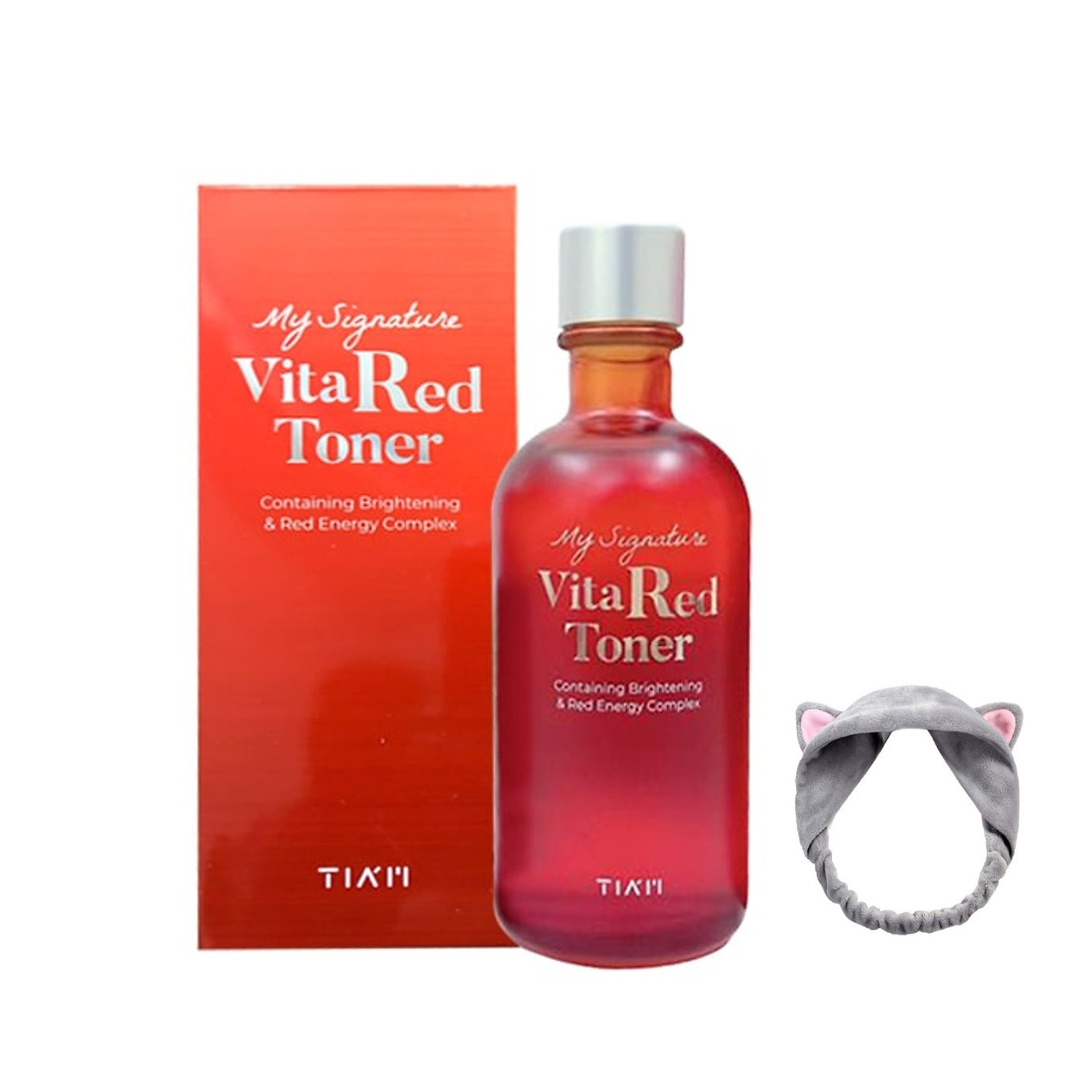 Nước Hoa Hồng Dưỡng Trắng, Se Khít Lỗ Chân Lông Tia'm My Signature Vita Red Toner 130ml + Tặng kèm 1 băng đô tai mèo xinh xắn ( màu ngẫu nhiên)