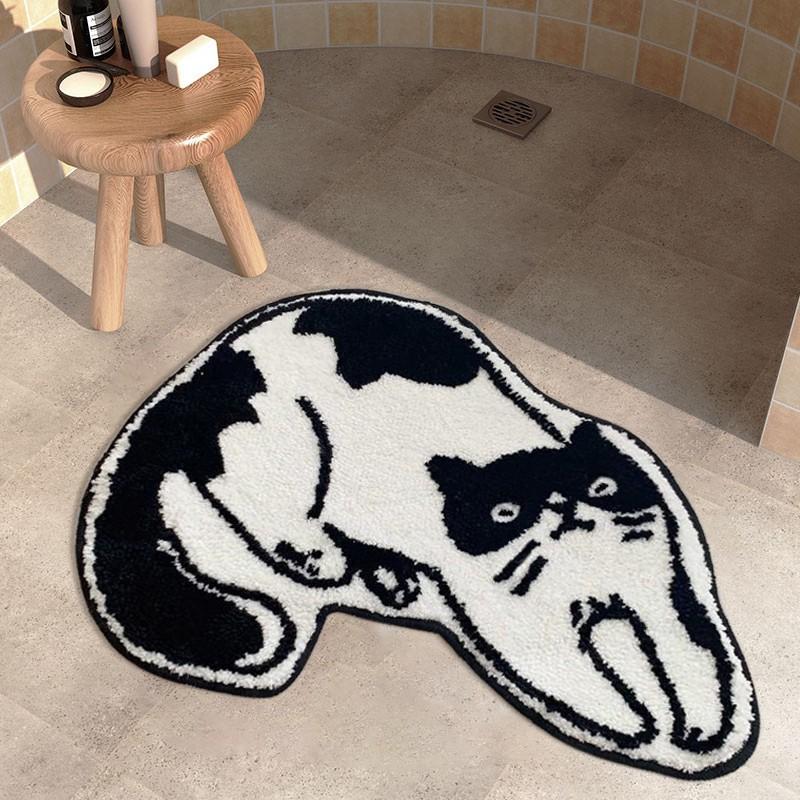 Thảm Chùi Chân Chống Trượt Hình Mèo Hoạt Hình Dễ Thương