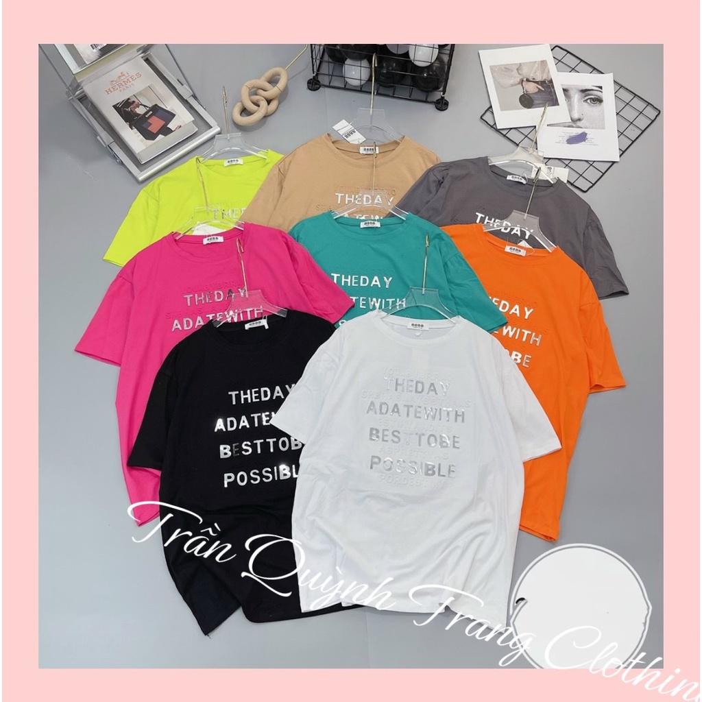 Áo phông ,áo thun cotton in chữ phom thụng