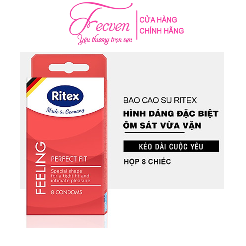 Bao Cao Su Ritex RR1 Intense Feeling Cảm Xúc Truyền Thống, Hộp 10 Chiếc Đức