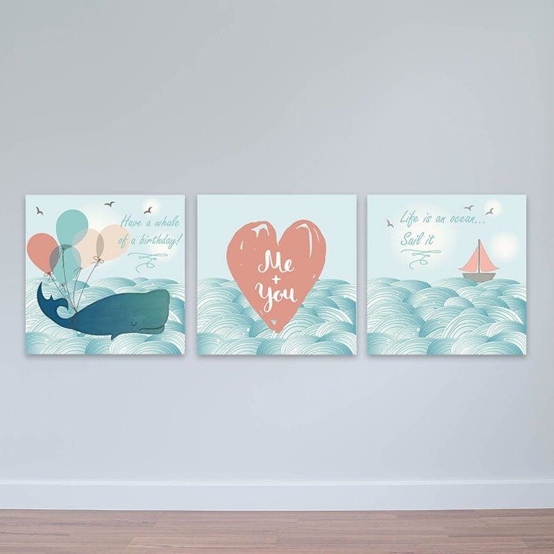 Bộ 3 tranh treo tường hiện đại "Me and You" W2238 Canvas