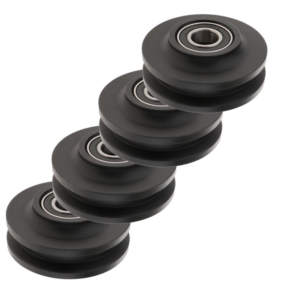 4pcs Sliding Barn Door Wheel Closet Hardware Roller Cabinet Pulley 7x4cm
