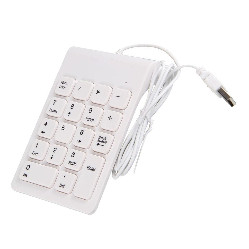 USB 18 Keys Num Pad Numeric Keypad Keyboard for Laptop Notebook White