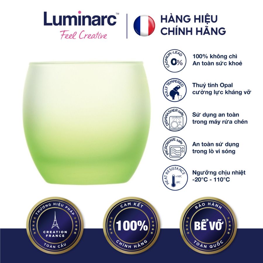 Bộ 2 Ly Thấp Thuỷ Tinh Luminarc Salto Frost Lime 320ml - LUSAQ3180