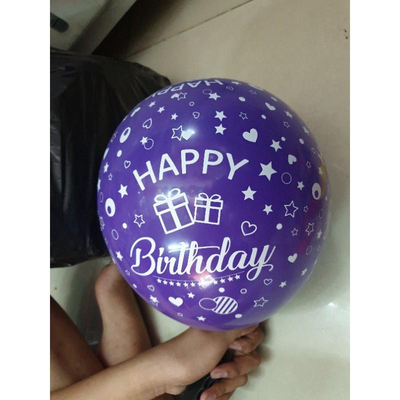 50 cái Bong Bóng in chữ HPBD Đủ Màu