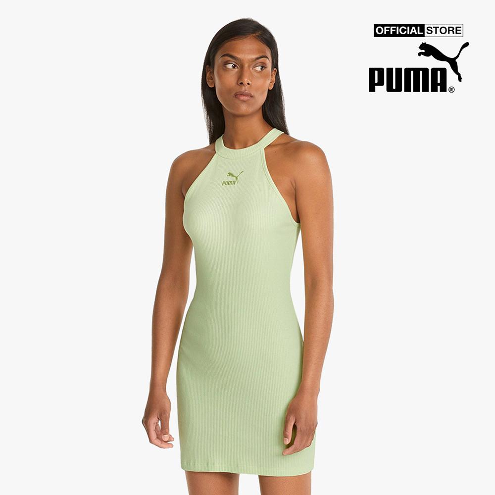 PUMA - Đầm mini ôm body cổ yếm Classics Ribbed Sleeveless 533453