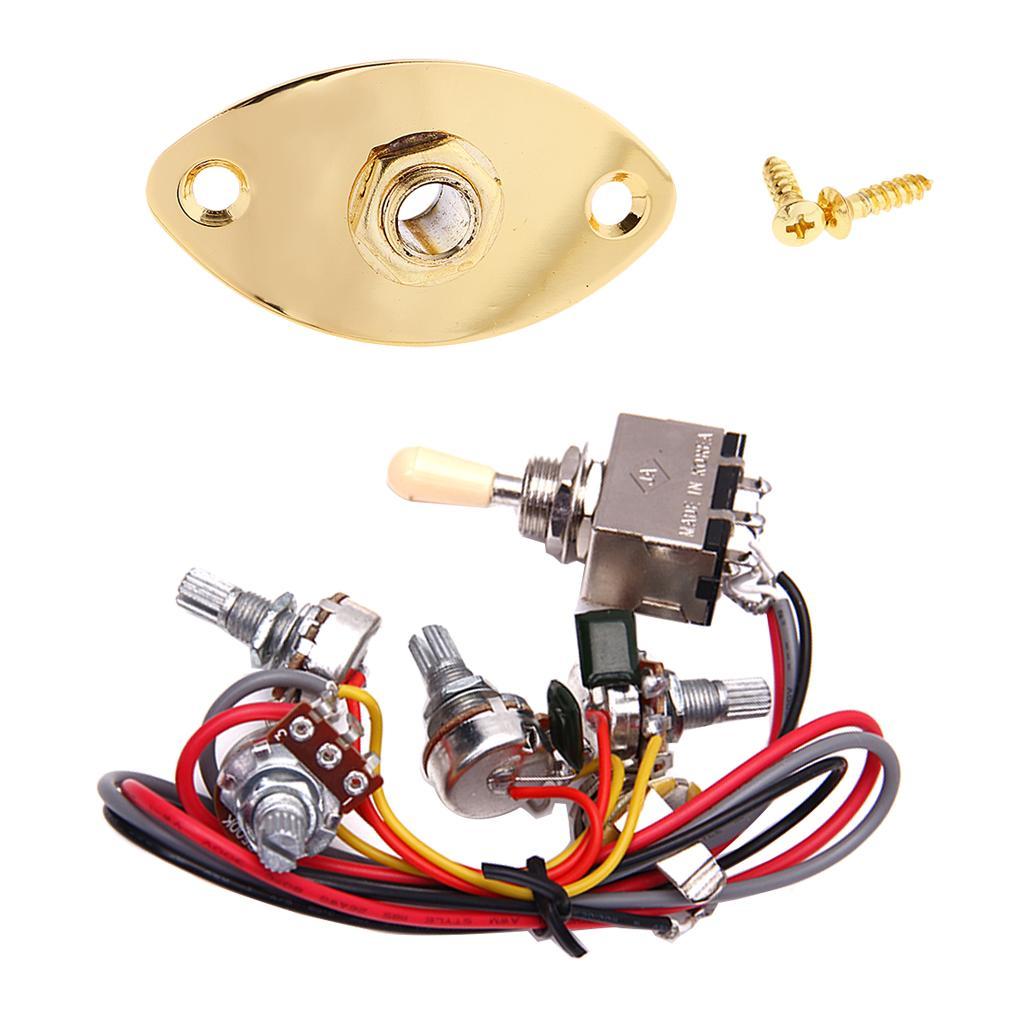 Electric Bass Output Jack 3 Way Toggle Switch Guitar Circuit Wiring Harness