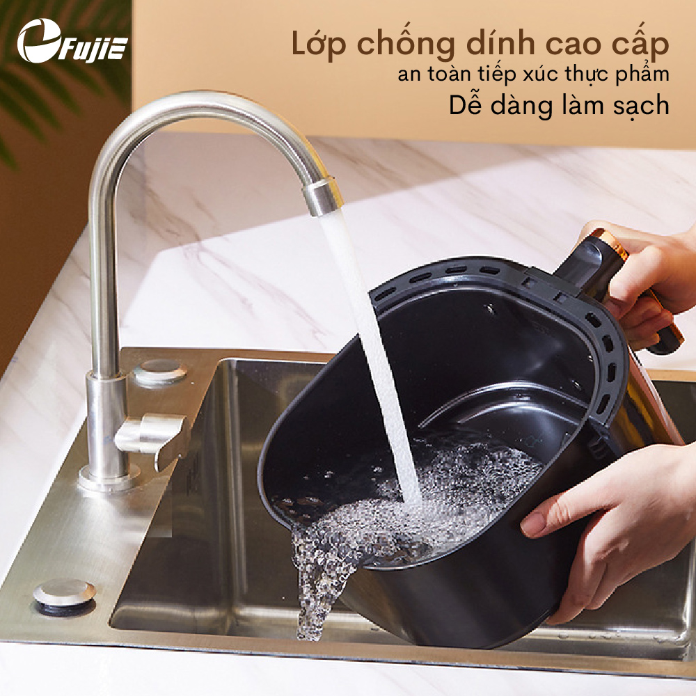 Nồi chiên không dầu cơ FujiE AF4 5Lít, công suất 1400W tự động ngắt khi quá tải, cho gia đình 4-7 người - Hàng chính hãng