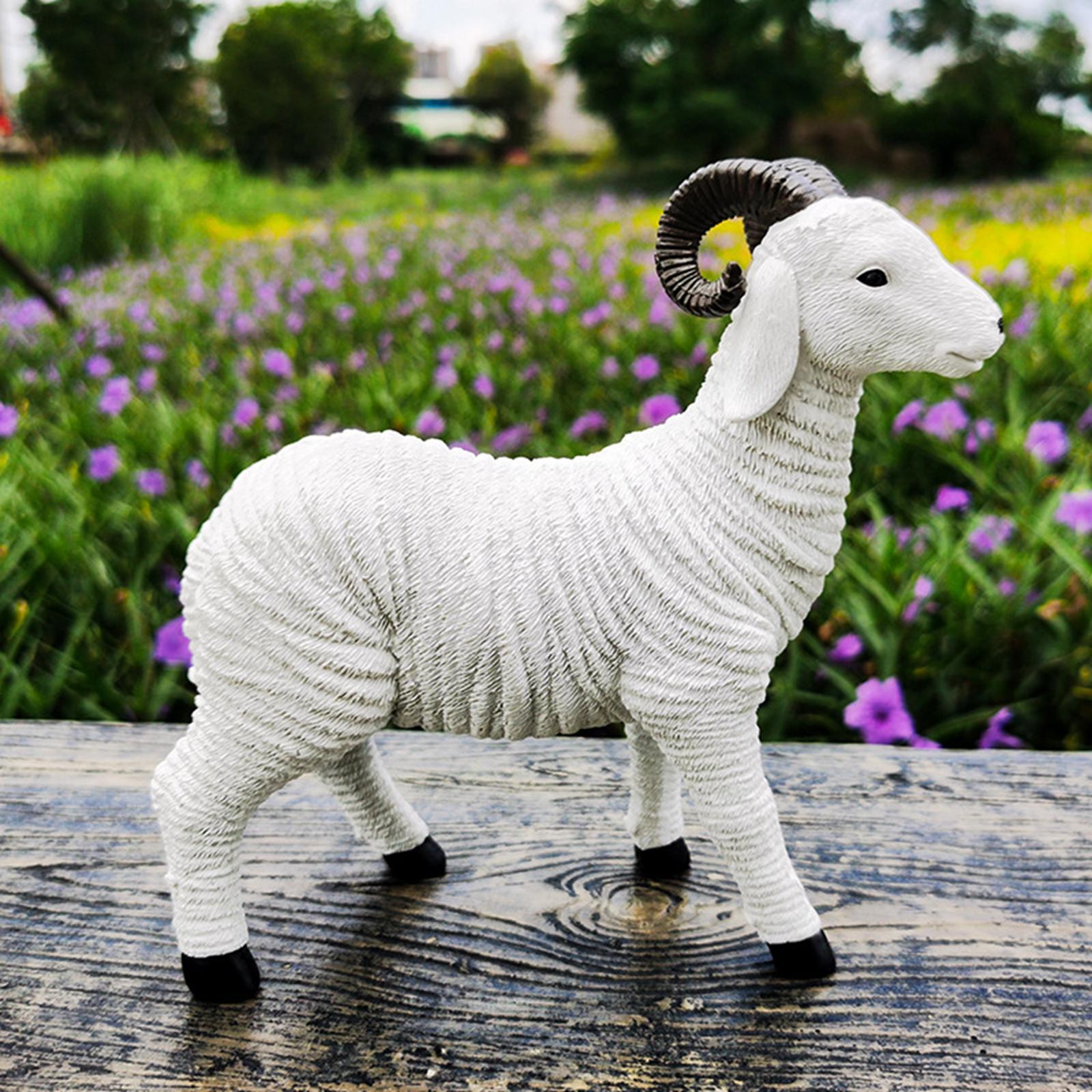 3  Rustic  Resin  Figurine Lamb  Statues Housewarming